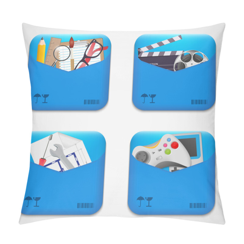 Personality  Vector Folder Icons Set Vector Illustration Pillow Covers