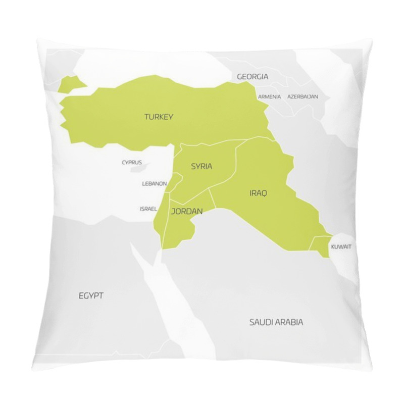 Personality  Map Of Middle East Region Pillow Covers