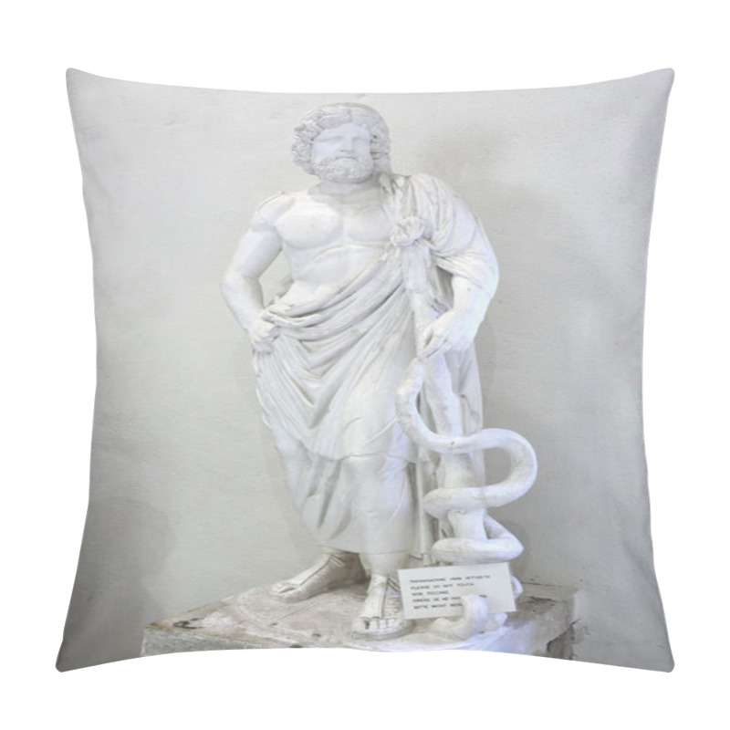 Personality  Statue Of Asclepius In Museum Of Epidauros, Greece Pillow Covers