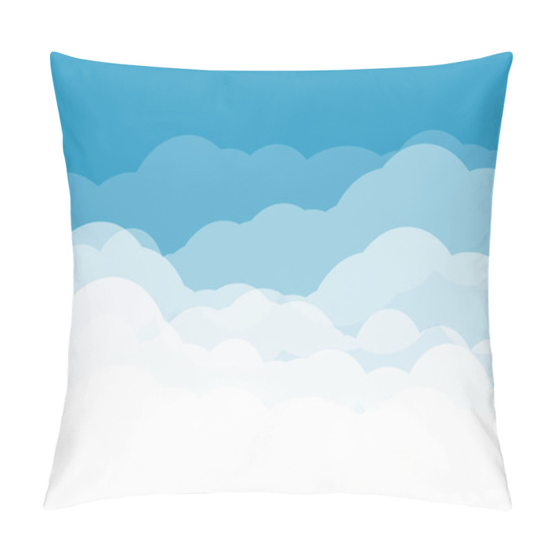 Personality  Blue Sky With Clouds. Cartoon Background. Bright Illustration For Design. Pillow Covers