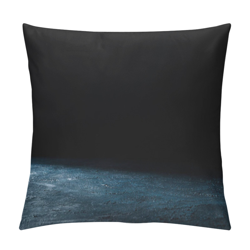 Personality  Dark Blue Shabby Grungy Background On Black Pillow Covers