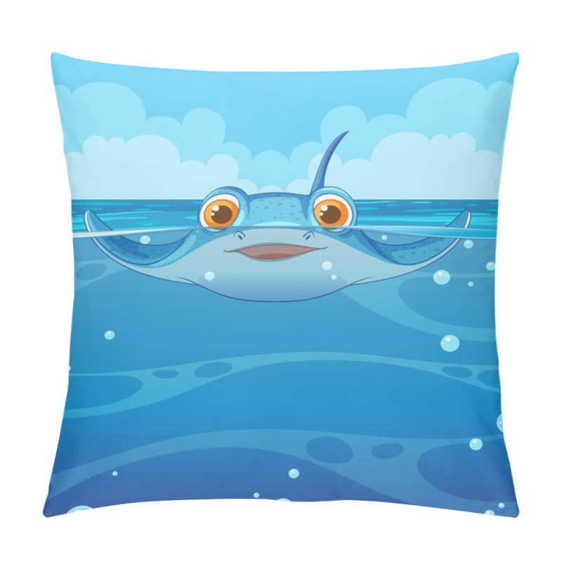 Personality  Friendly Sea Creature Enjoying The Ocean Waves Pillow Covers