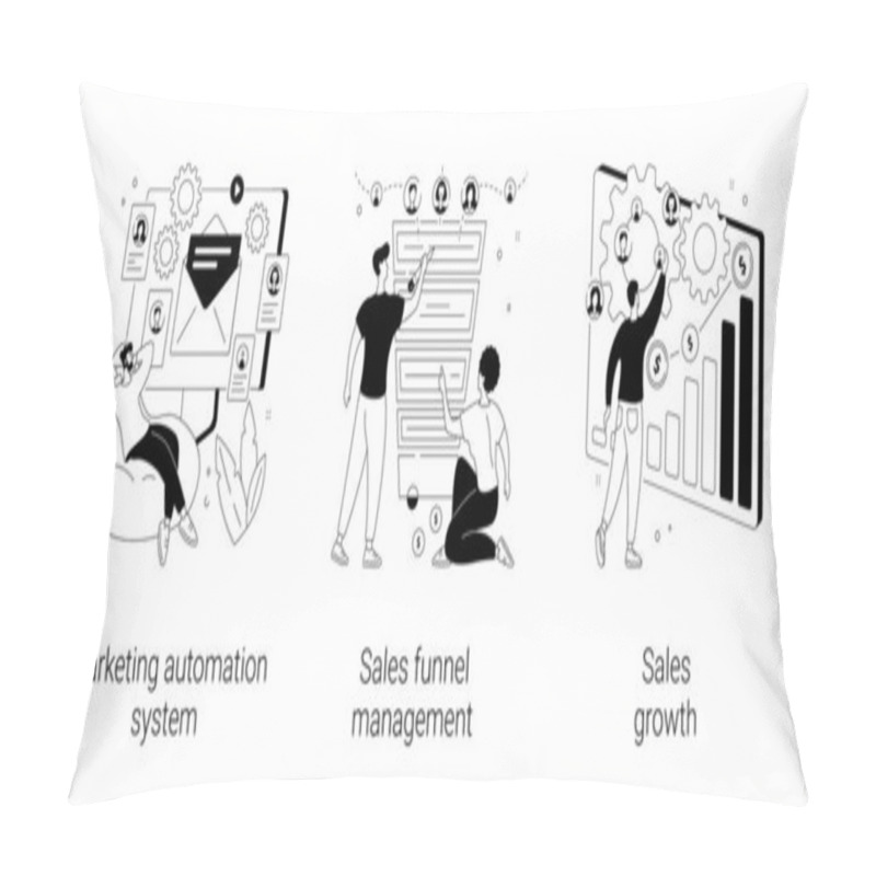 Personality  Marketing Software Abstract Concept Vector Illustrations. Pillow Covers