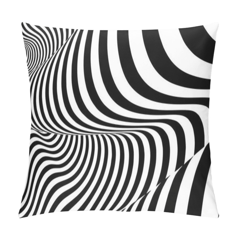 Personality  Optical Illusion Lines Background. Abstract 3d Black And White Illusions. Conceptual Design Of Optical Illusion Vector. EPS 10 Vector Illustration Pillow Covers