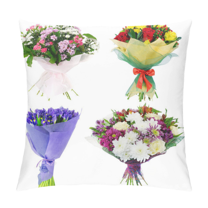 Personality  Set Of Holiday Bouquets Of Fresh Flowers Pillow Covers