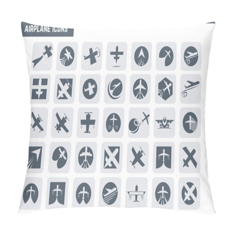 Personality  Vector Airplane Icon Set Pillow Covers