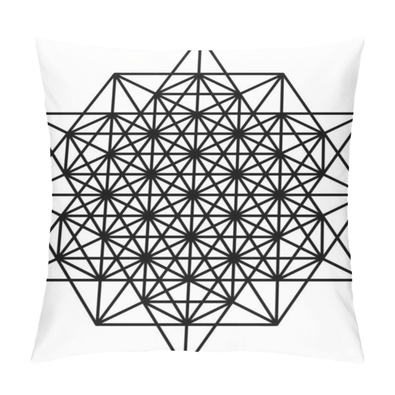 Personality  Grid Of Life Vector Symbol Isolated On White Background. Sacred Geometry Symbol Concept. Pillow Covers