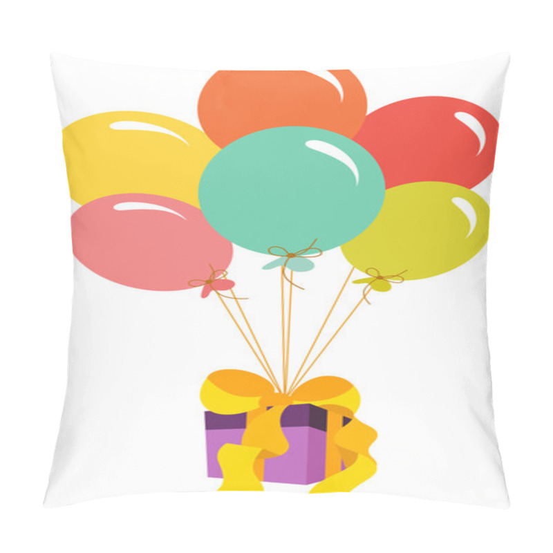 Personality  Gift Box Flying With Balloons Pillow Covers