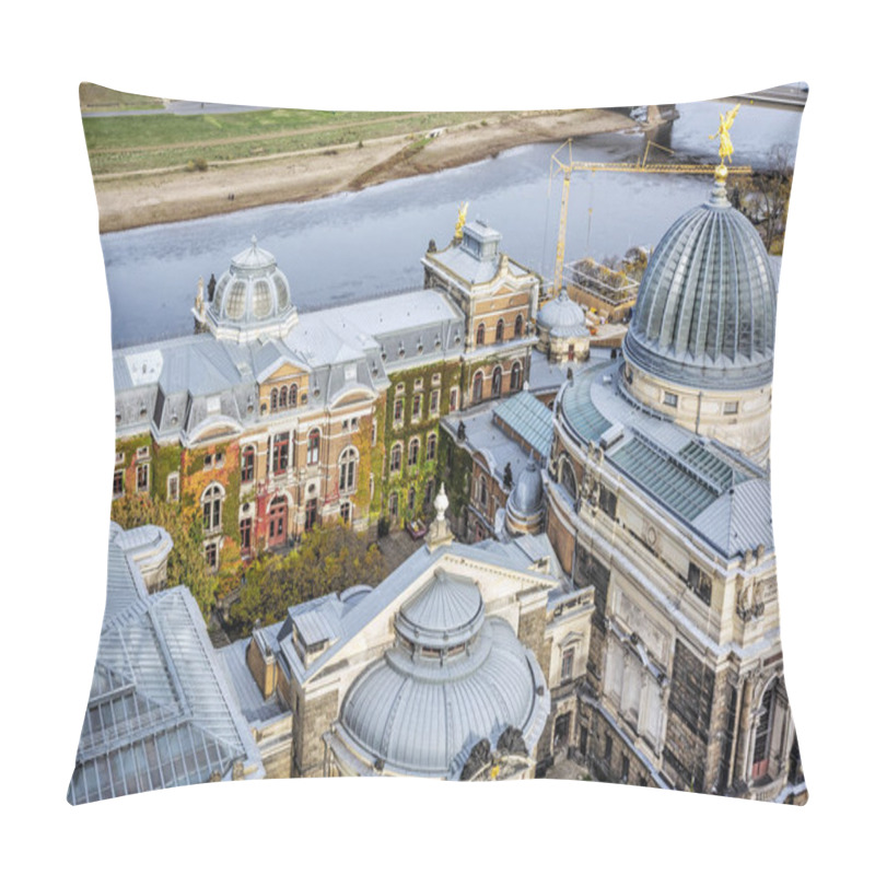 Personality  Dresden Academy Of Fine Arts, Germany. Architectural Scene. Travel Destination. View From Above. Pillow Covers