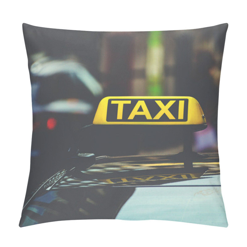 Personality  Taxi Sign On Car Pillow Covers