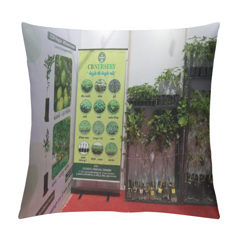 Personality  Agri World Expo 2024, CB Nursery Stall. Rajkot, Gujarat, India. 20th December, 2024. Pillow Covers