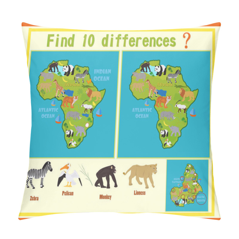 Personality  Finding The Differences On The Map Of Africa  Pillow Covers