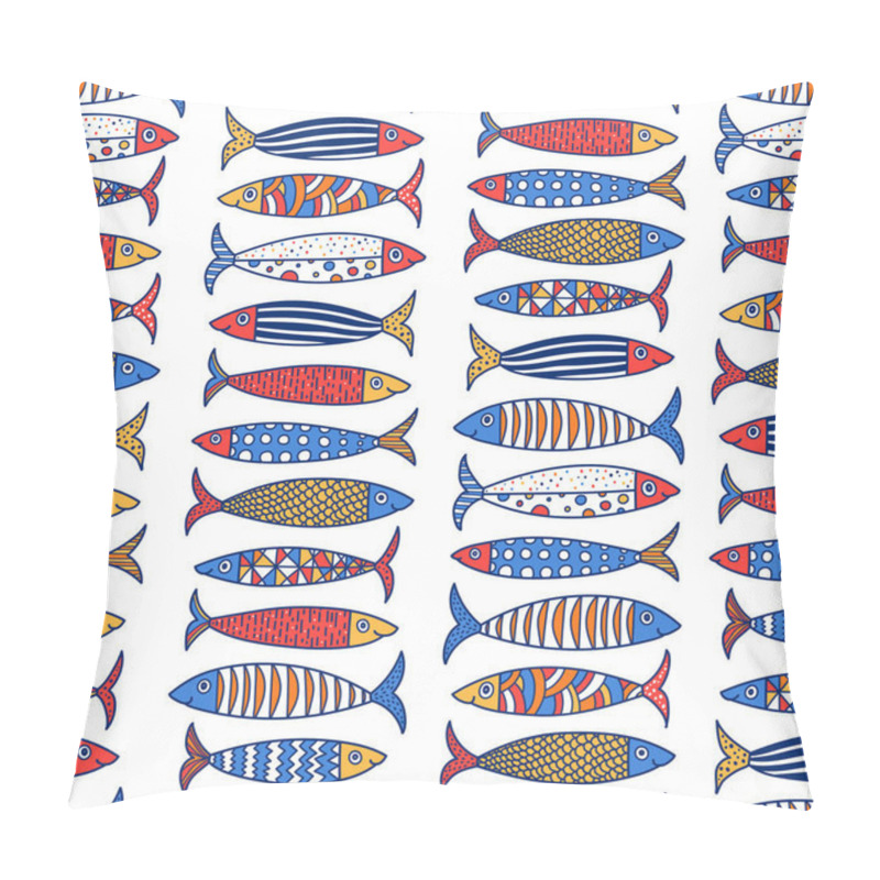 Personality  Cute Fish.  Kids Background. Seamless Pattern. Can Be Used In Textile Industry, Paper, Background, Scrapbooking. Pillow Covers