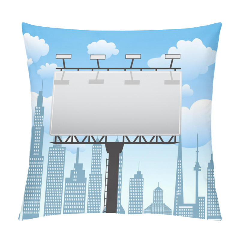 Personality  Billboard In City,Vector Illustration Pillow Covers