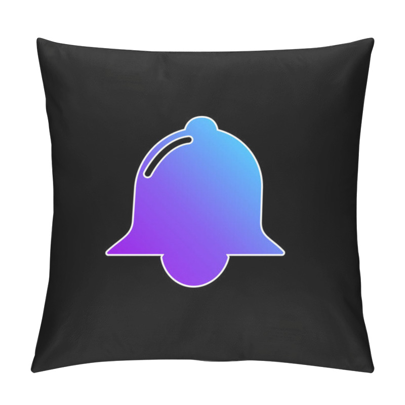 Personality  Bell Black Shape Blue Gradient Vector Icon Pillow Covers