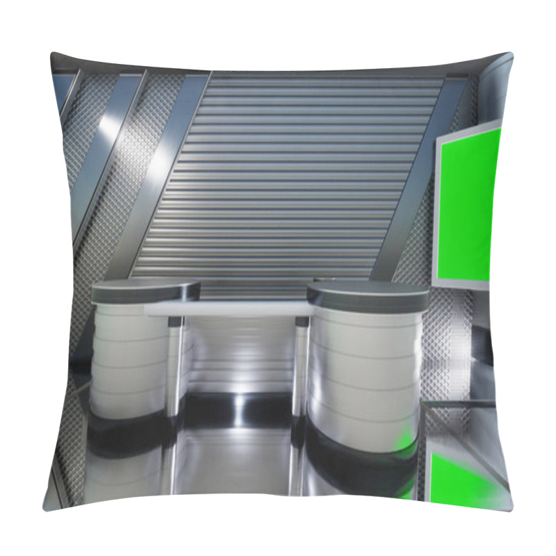 Personality  News TV Studio Set, Virtual Green Screen Background_3d Illustration  Pillow Covers