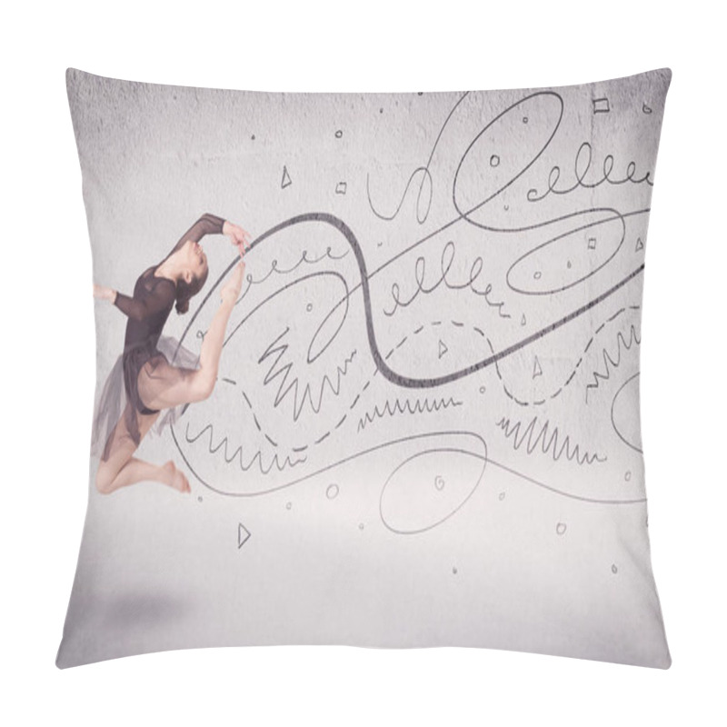 Personality  Ballet Dancer Performing Art Dance With Lines And Arrows Pillow Covers