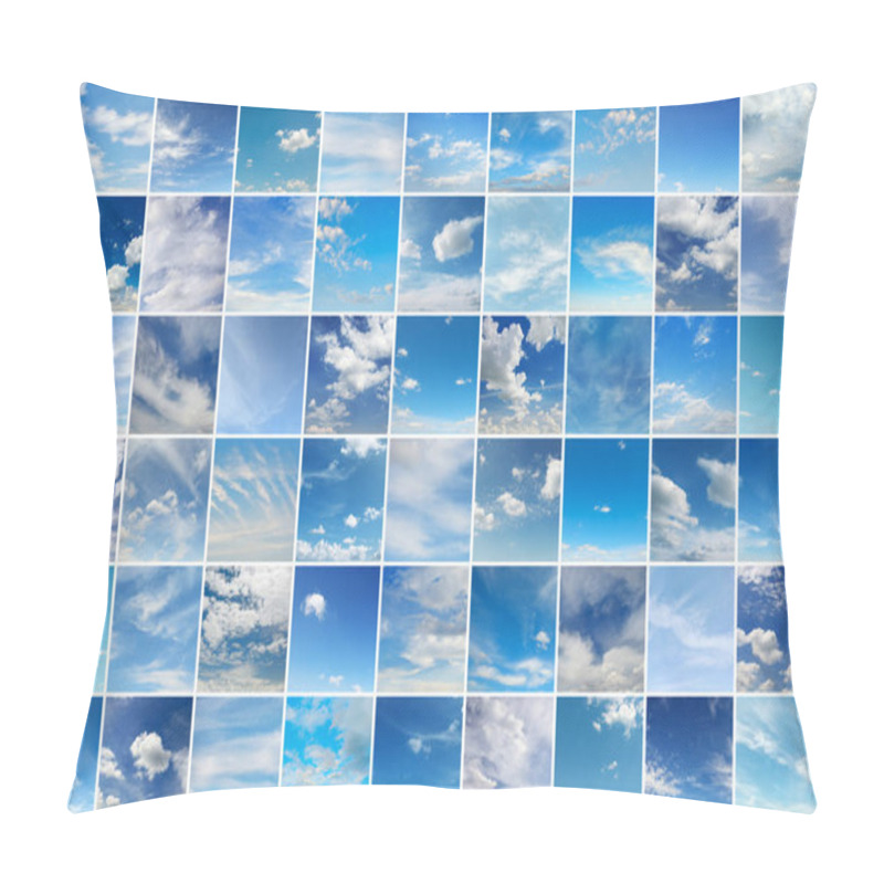 Personality  Large Collage With Clouds - Cumulus, Cirrus, Rain, Clear Sky Pillow Covers