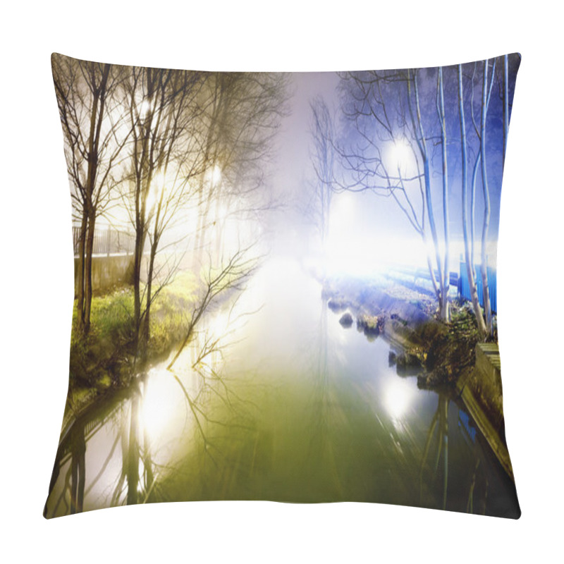 Personality  Night Cityscape And Water Channel Pillow Covers