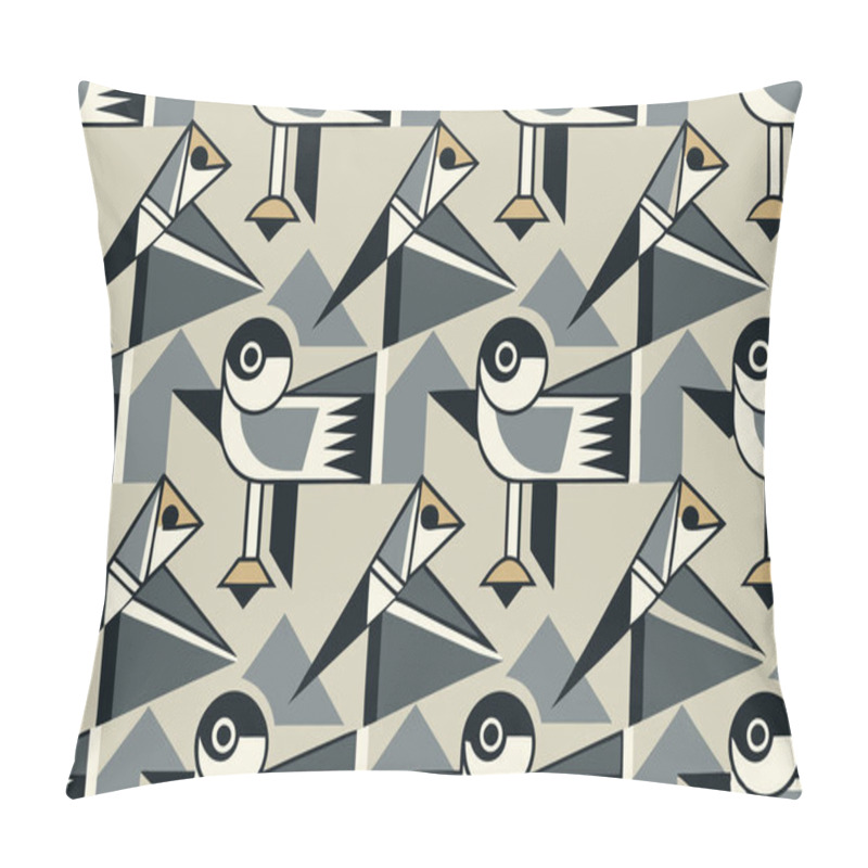 Personality  Minimalist Group Of Birds Illustration With Unique Geometric Designs Pillow Covers