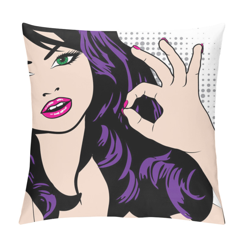 Personality  Woman Hand. OK! Sign. Pillow Covers