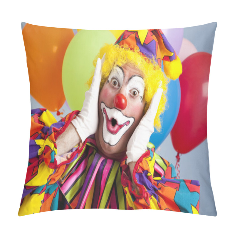 Personality  Surprised Birthday Clown Pillow Covers