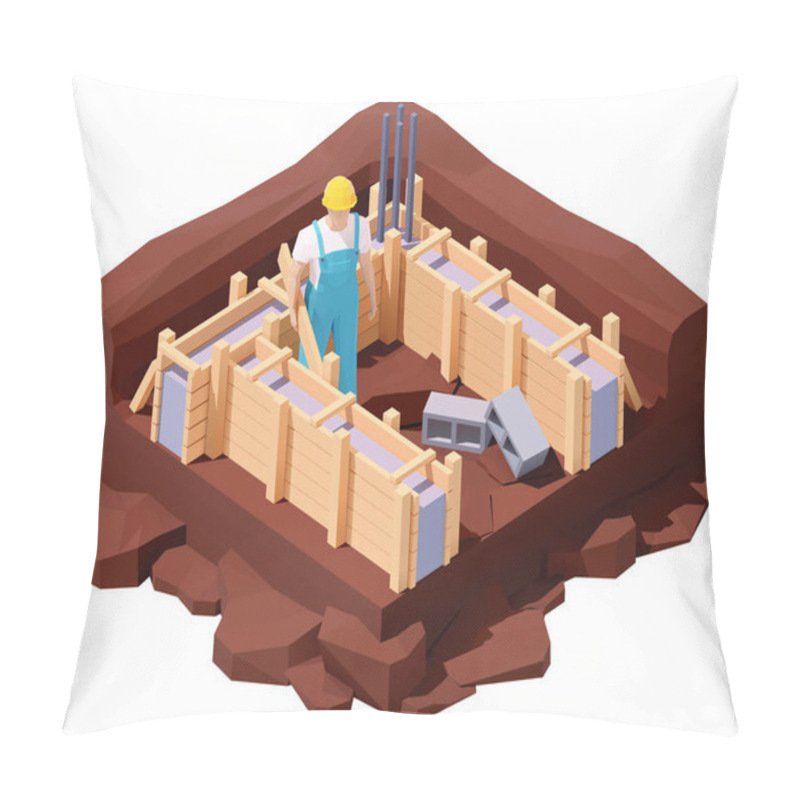 Personality  Isometric House Foundation Works Pillow Covers