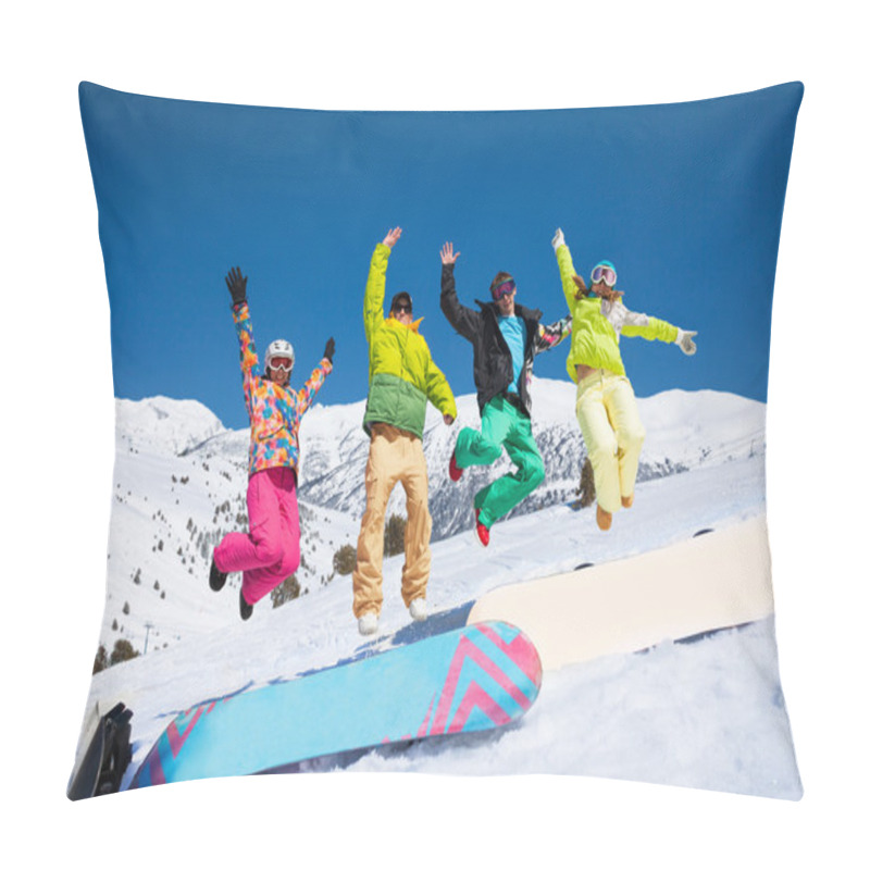 Personality  Jumping Snowboarders Pillow Covers