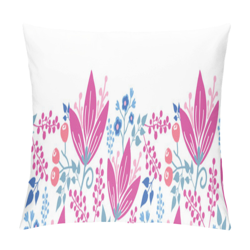 Personality  Pink Flowers Horizontal Seamless Pattern Background Border Pillow Covers