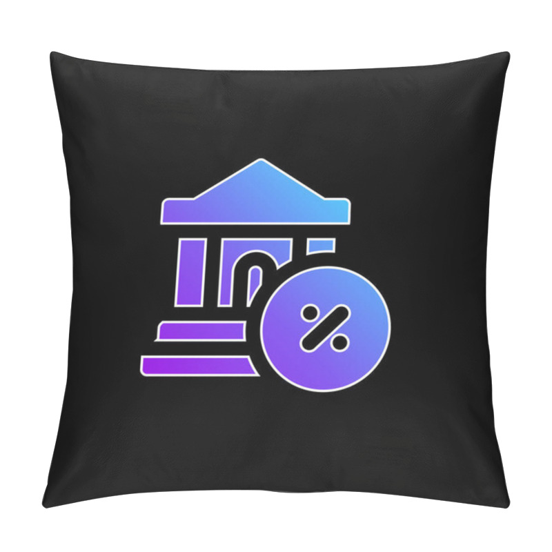 Personality  Bank Blue Gradient Vector Icon Pillow Covers