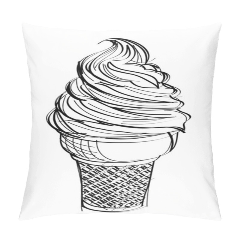 Personality  Outline Cone Ice Cream Icon Pillow Covers