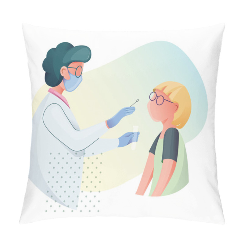 Personality  Covid Testing For Children - Icon As Eps 10 File. Pillow Covers