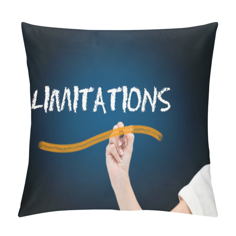 Personality  Businesswoman Writing Word Limitations Pillow Covers