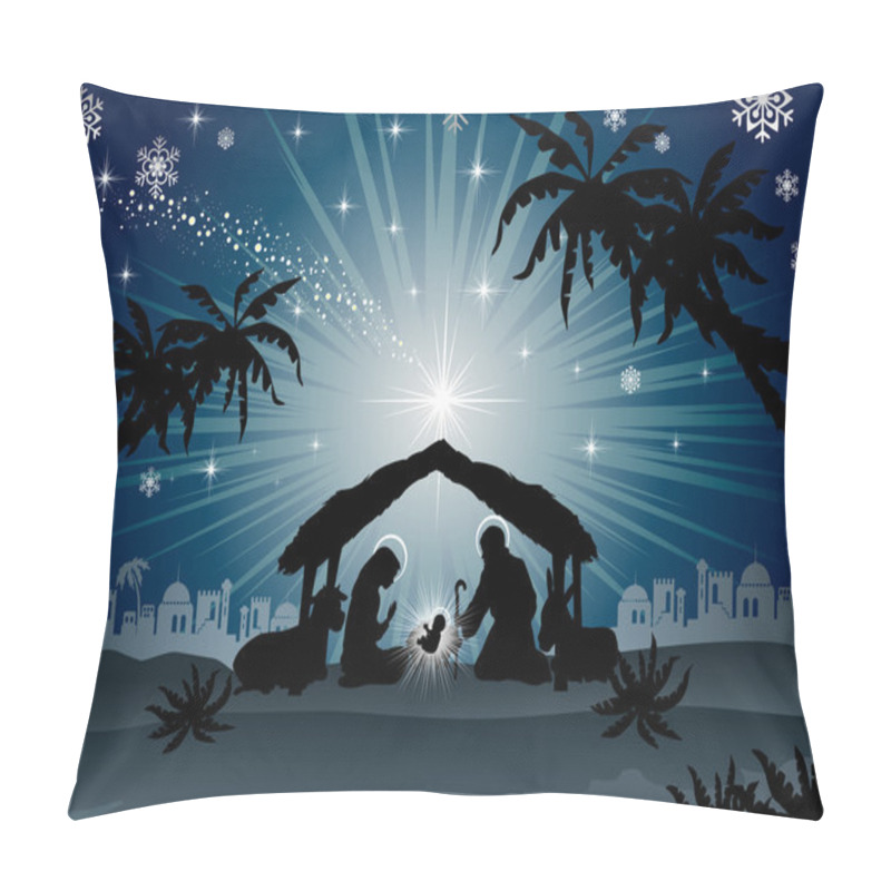 Personality  Holy Family In Bethlehem Silhouette Pillow Covers