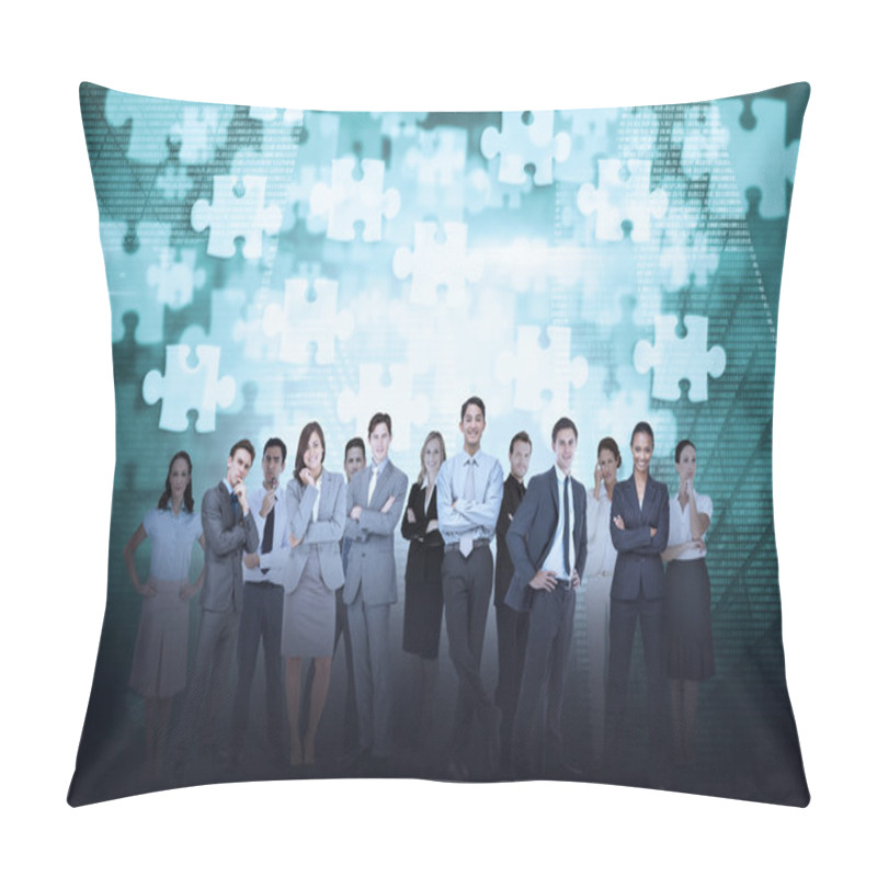 Personality  Business Team Against Jigsaw Pillow Covers