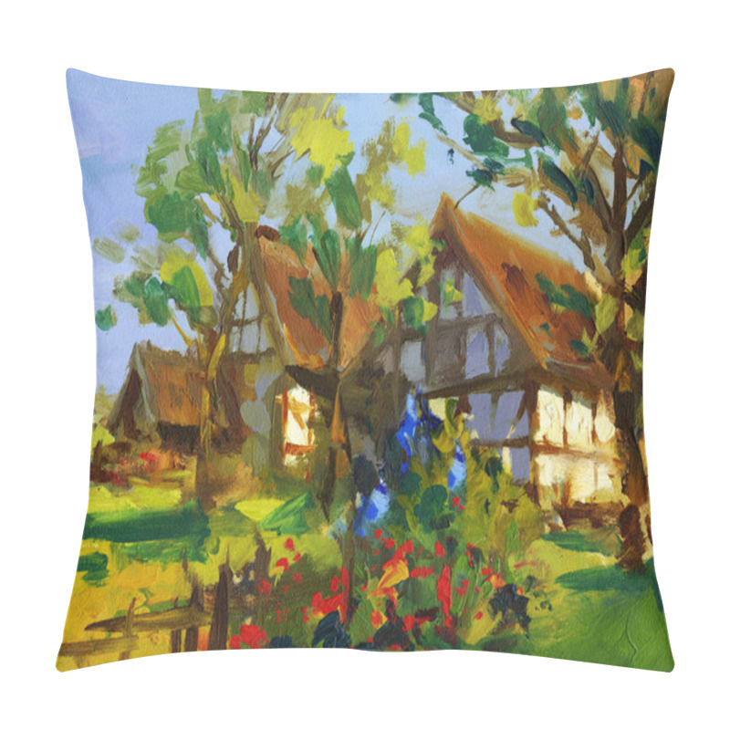 Personality  Landscape Painting Sketch Oil Paints Pillow Covers