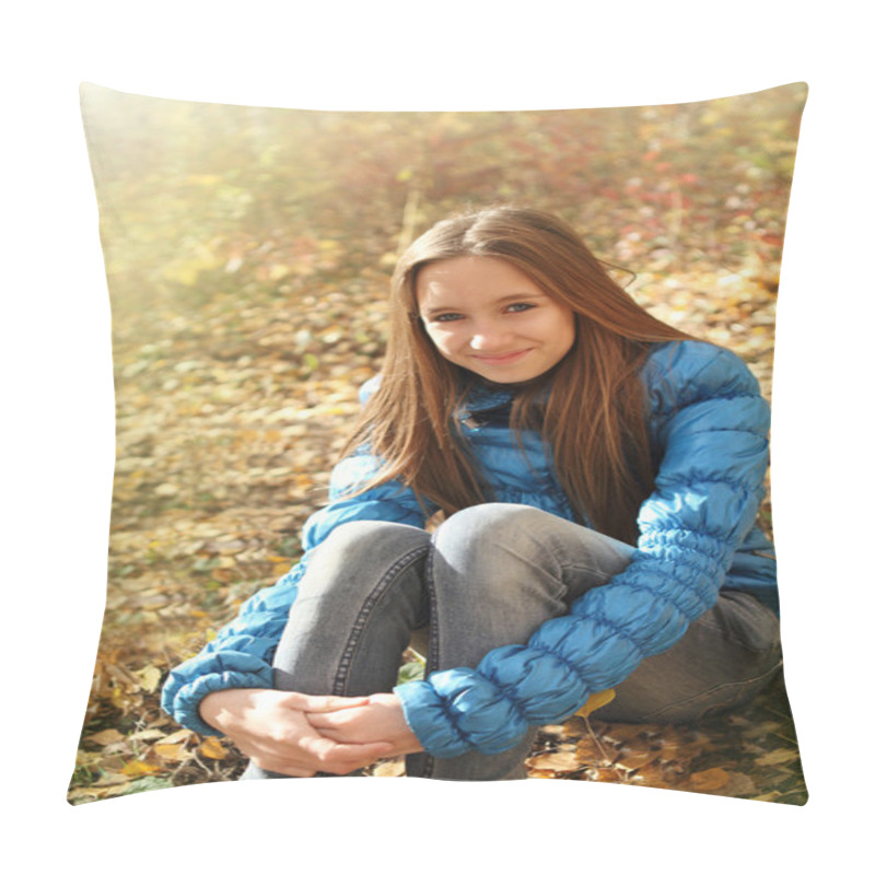 Personality  Portrait Of A Happy Teen Girl Pillow Covers