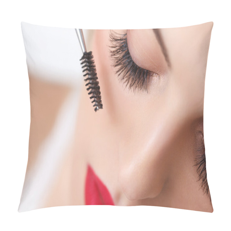 Personality  Woman With Beautiful Makeup And Long Eyelashes Pillow Covers