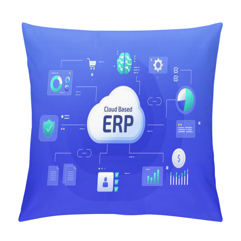 Personality  Cloud Based ERP System Illustration Pillow Covers