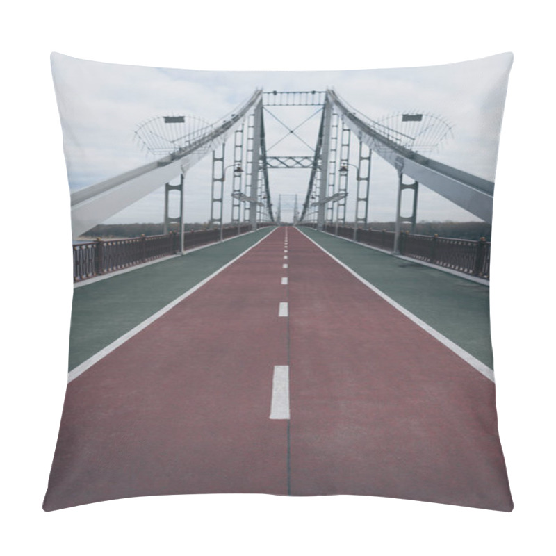 Personality  Empty Pedestrian Bridge On Cloudy Autumn Day Pillow Covers