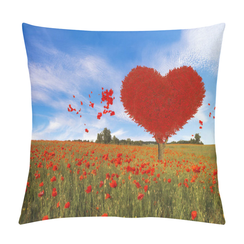 Personality  Red Heart Shaped Tree-symbol Of Love And  Valentine's Day Pillow Covers