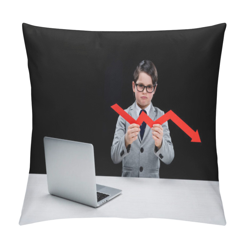 Personality  Boy With Laptop And Arrow  Pillow Covers