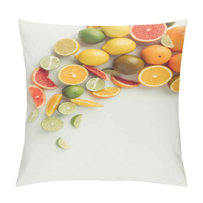 Personality  Sour Citrus Fruits Isolated On White Background Pillow Covers