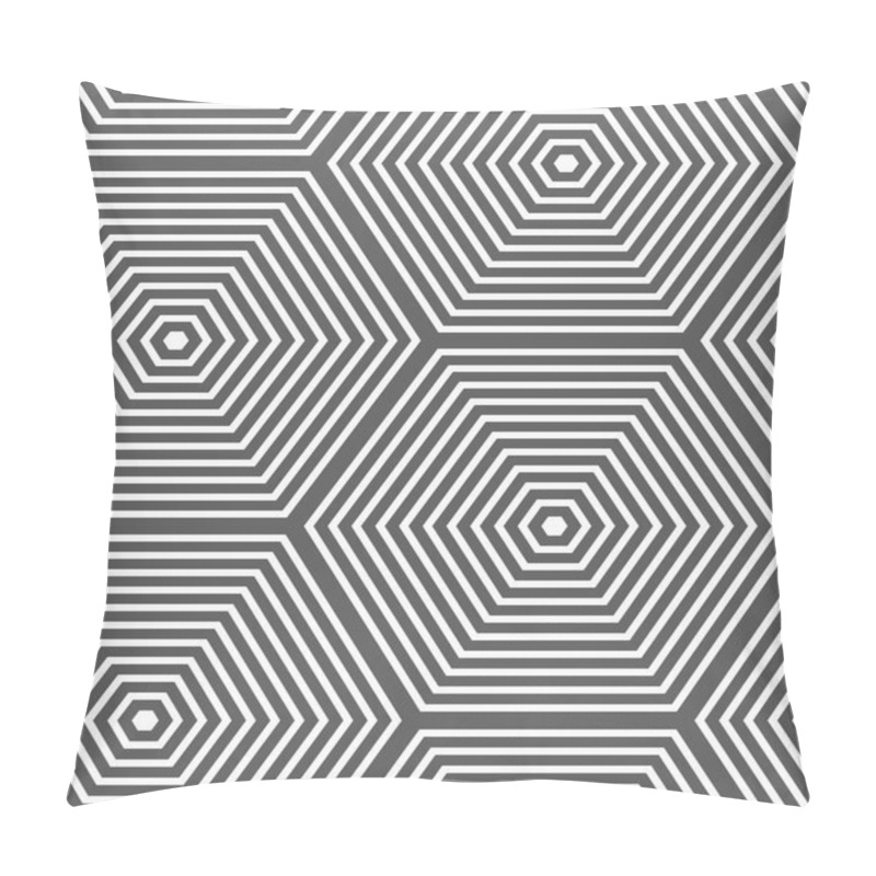 Personality  Monochrome Striped Hexagons Pillow Covers