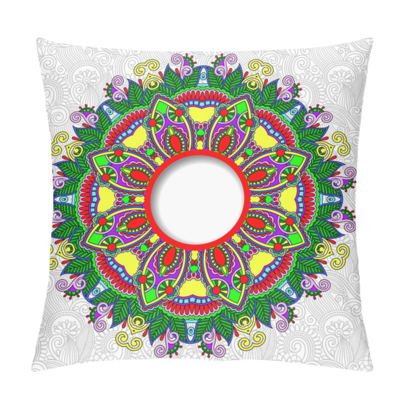 Personality  Floral Round Pattern In Ukrainian Oriental Ethnic Style Pillow Covers