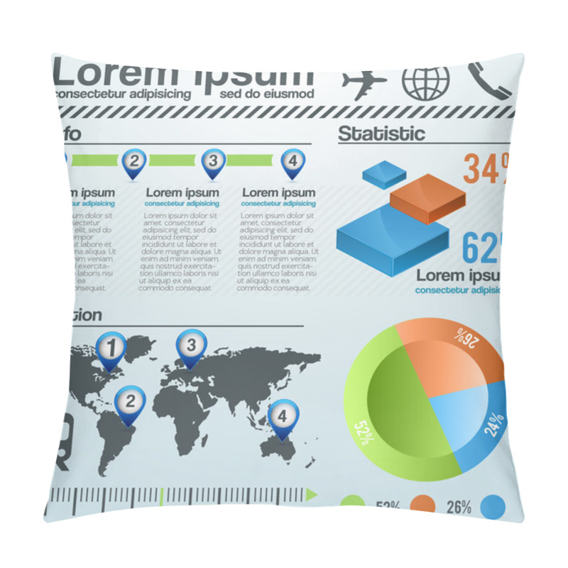 Personality  Set Elements Of Infographic Pillow Covers