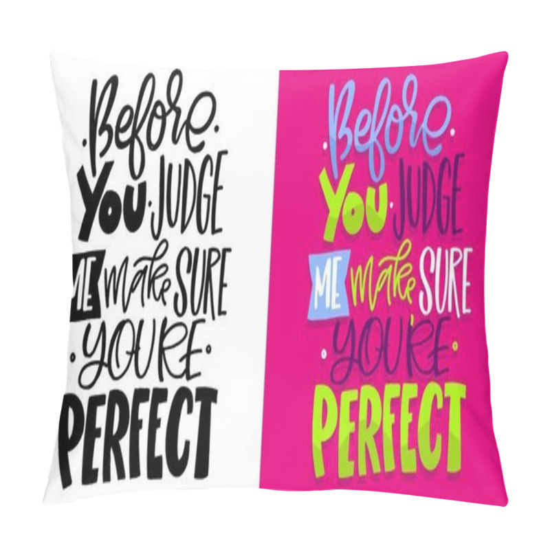 Personality  Cute Hand Drawn Doodle Lettering Postcard. T-shirt Design, Fashion Art Letetring. 100% Vector File Pillow Covers