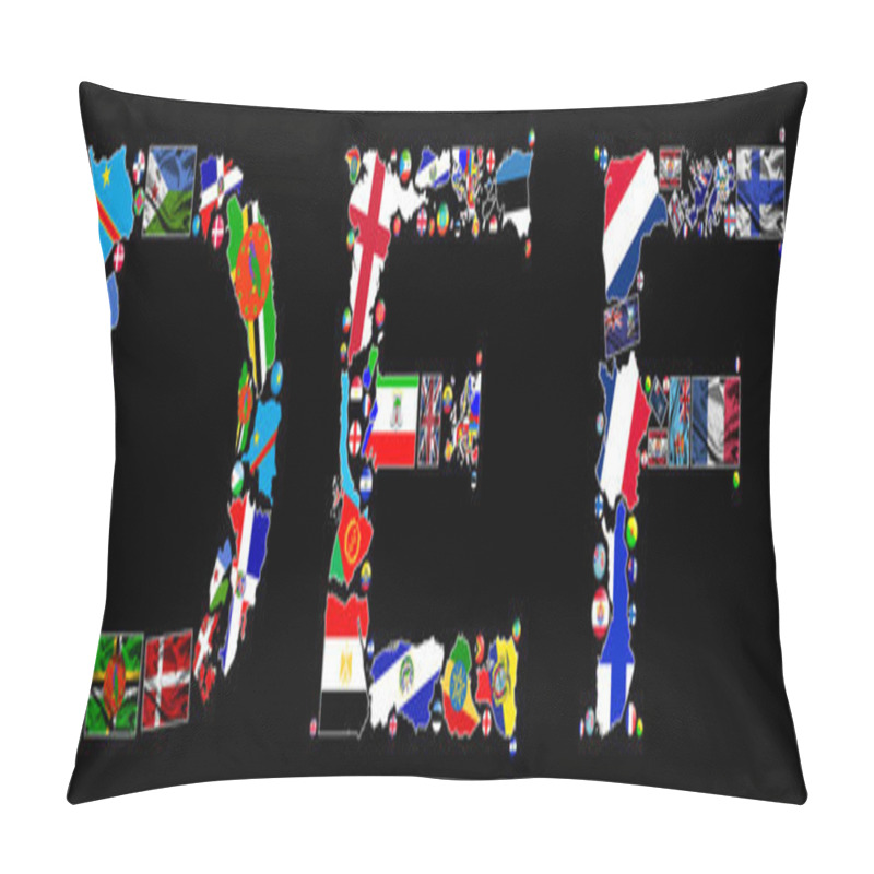 Personality  Alphabet Countries Of DEF Pillow Covers