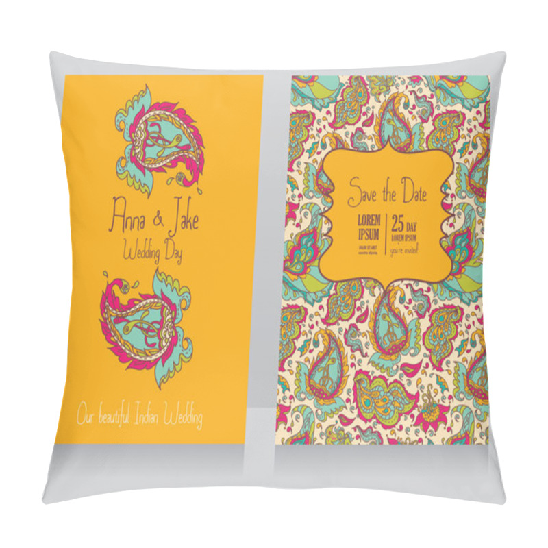 Personality  Template For Wedding Invitation In Indian Style Pillow Covers