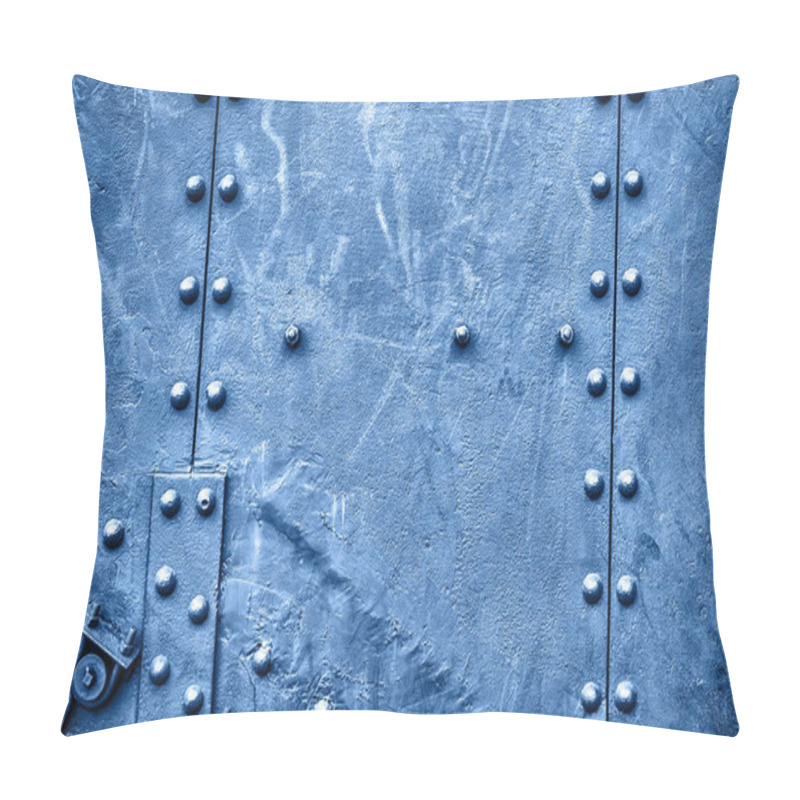 Personality  Abstract Metal Texture With Bolts And Rivets, Copy Space.  Pillow Covers